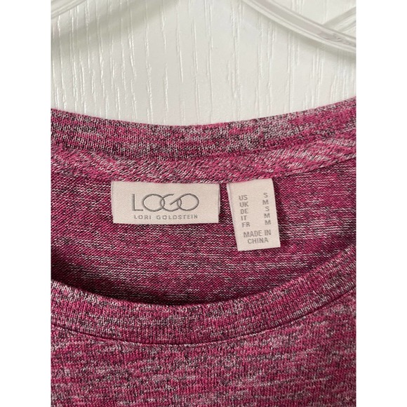 LOGO Lori Goldstein Space Dye Knit Top Mauve Small - Picture 6 of 9